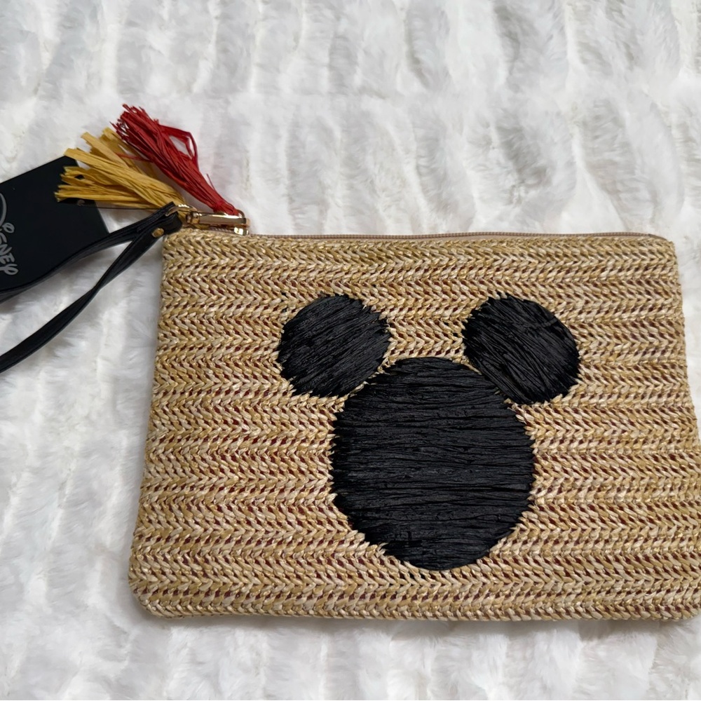 Disney Straw Pouch with Red Lining New with Tags